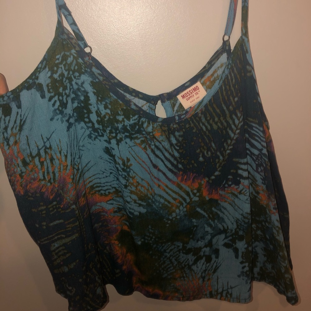 Tropical/floral print tank top